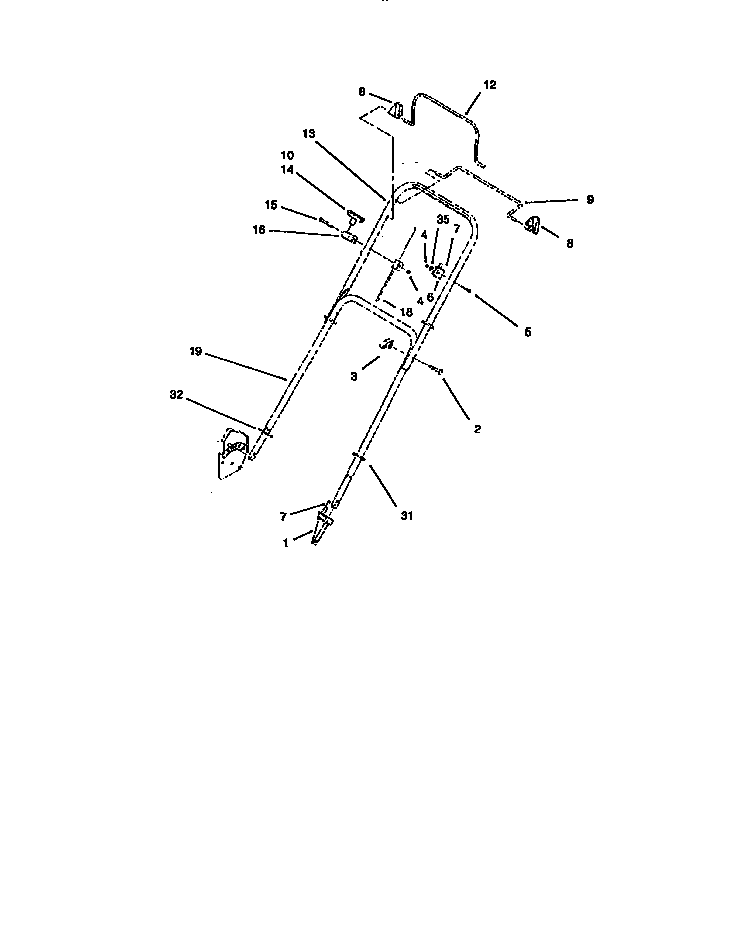 Lawn-Boy 10321-8900001 AND UP handle assembly diagram