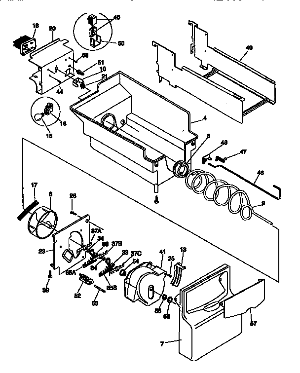 Kenmore 25358685894 ice container diagram