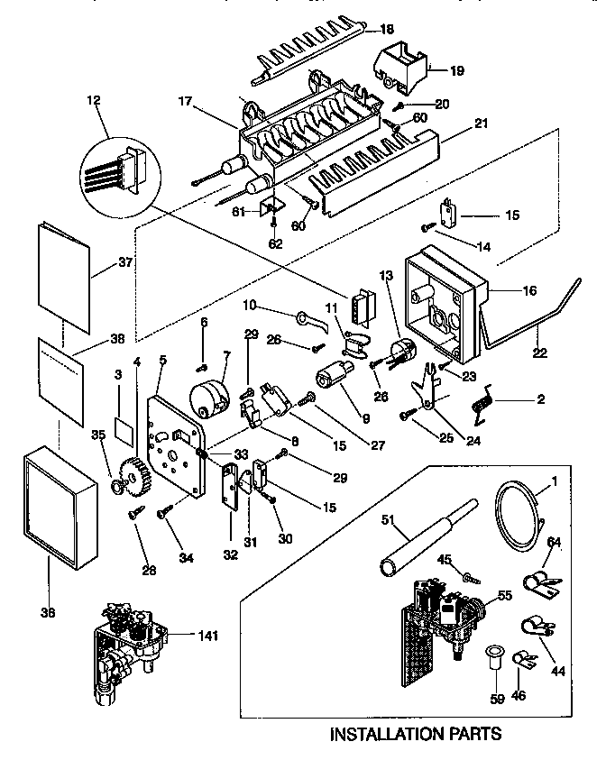 Kenmore 25358685894 ice maker diagram