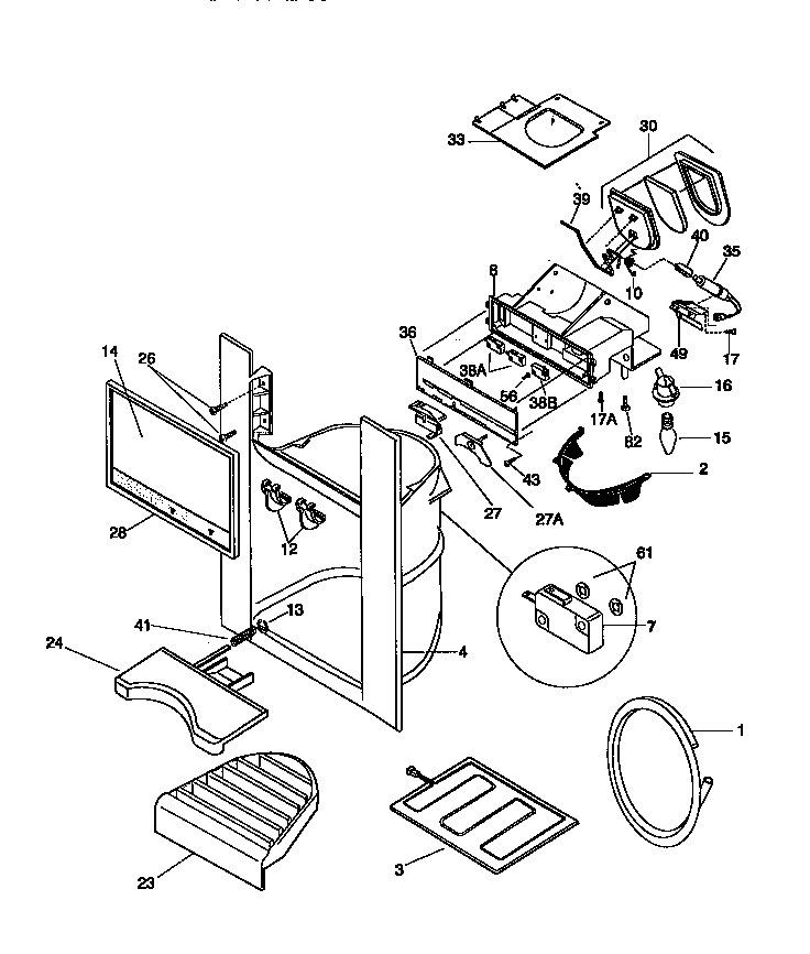Kenmore 25358687894 dispenser diagram