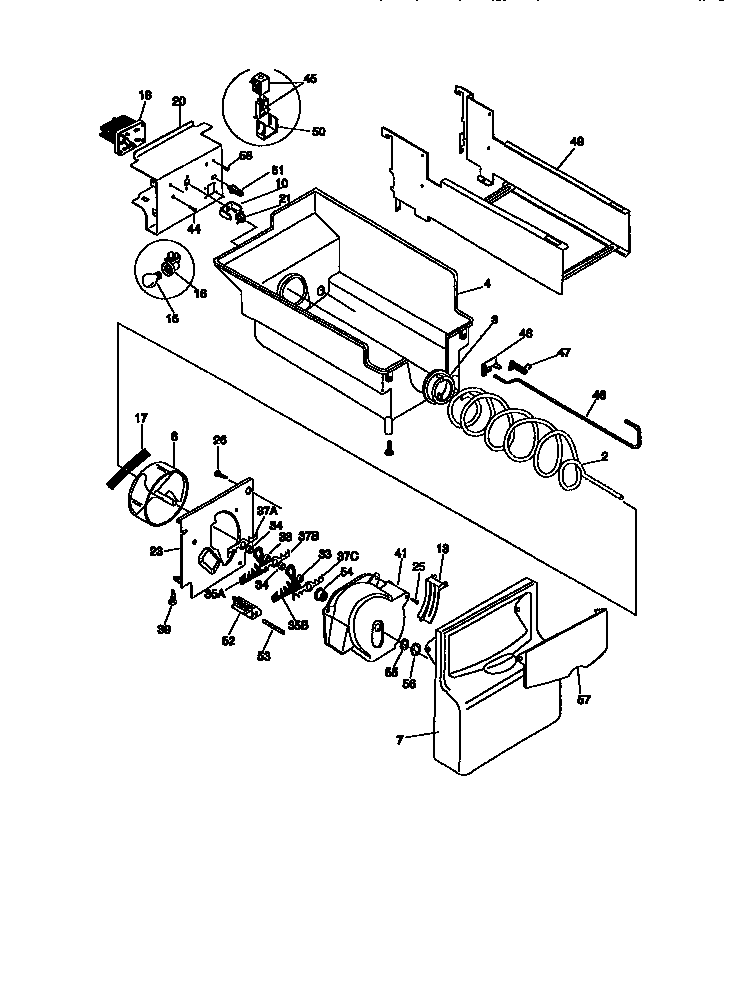 Kenmore 25358687894 ice container diagram
