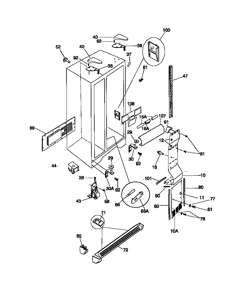Kenmore 25358689892 cabinet diagram