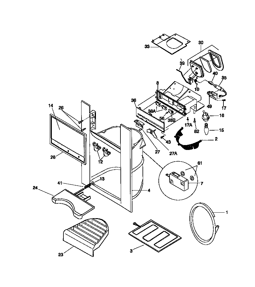 Kenmore 25358689892 dispenser diagram