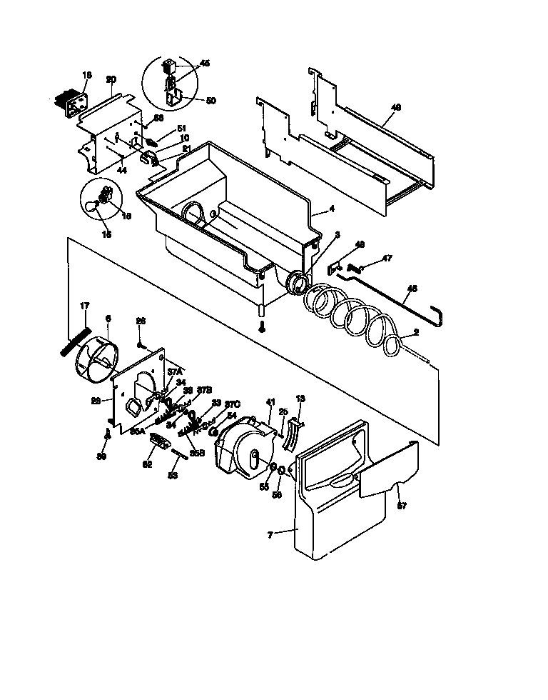 Kenmore 25358689892 ice container diagram