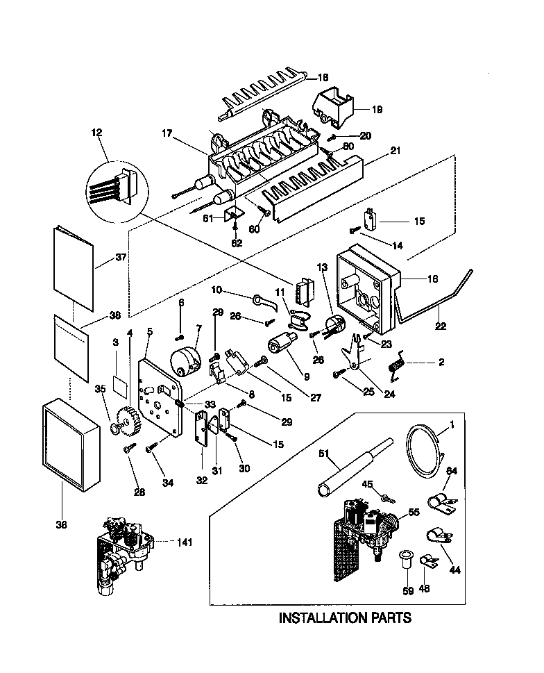 Kenmore 25358689892 ice maker diagram