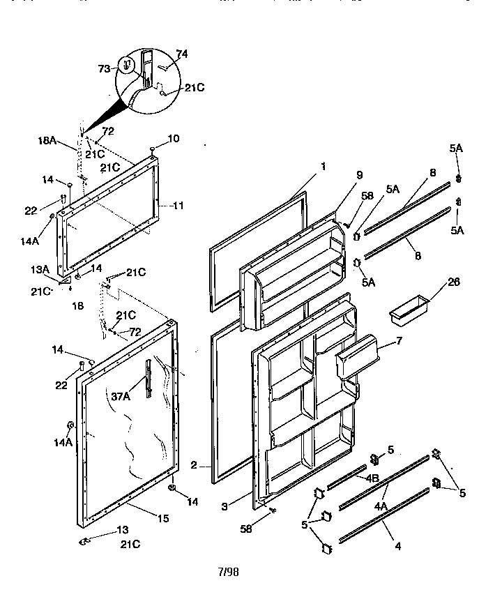 Kenmore 25378135891 door diagram