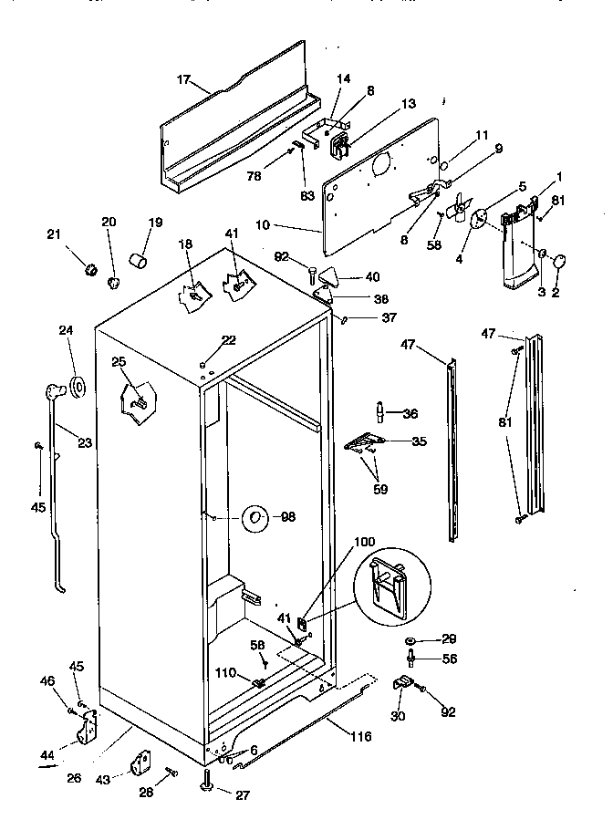 Kenmore 25378135891 cabinet diagram