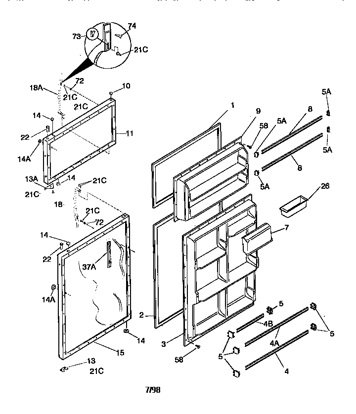 Kenmore 25378132891 door diagram