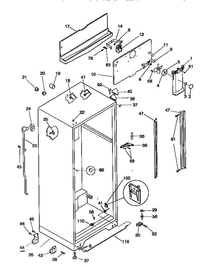 Kenmore 25378132891 cabinet diagram