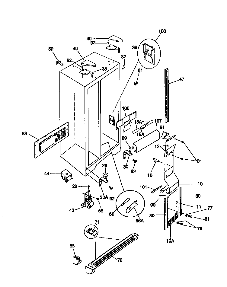 Kenmore 25358682893 cabinet diagram