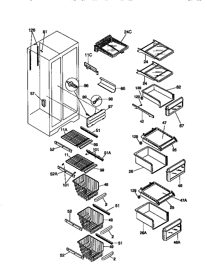 Kenmore 25358682893 shelves diagram