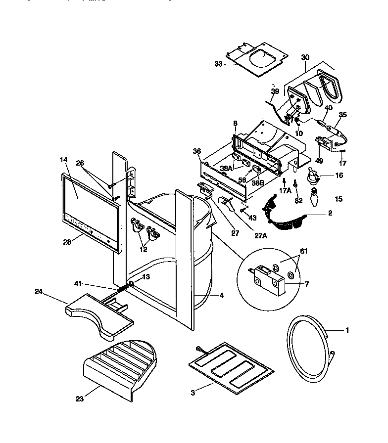 Kenmore 25358682893 dispenser diagram