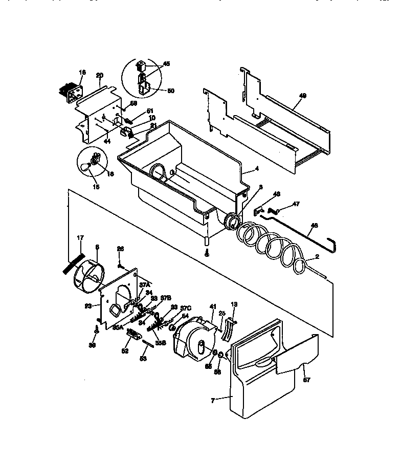 Kenmore 25358682893 ice container diagram