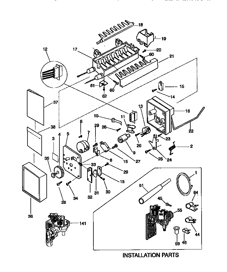 Kenmore 25358682893 ice maker diagram