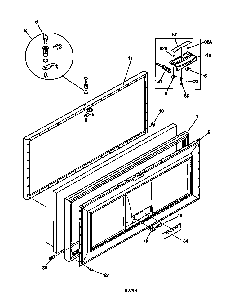 Kenmore 2539188210 door diagram