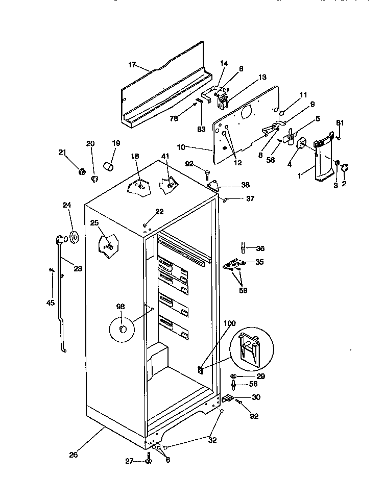 Kenmore 25336608892 cabinet diagram