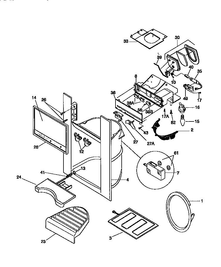 Kenmore 25358685893 dispenser diagram
