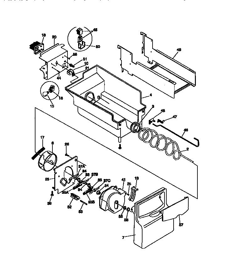 Kenmore 25358685893 ice container diagram