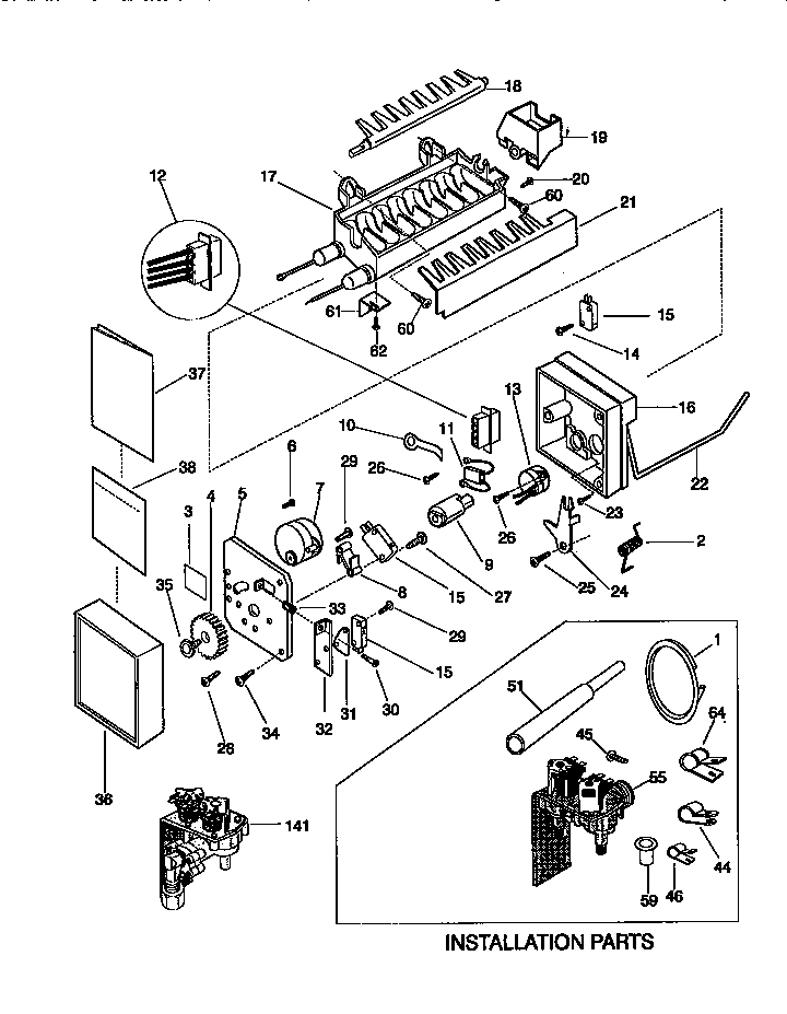Kenmore 25358685893 ice maker diagram