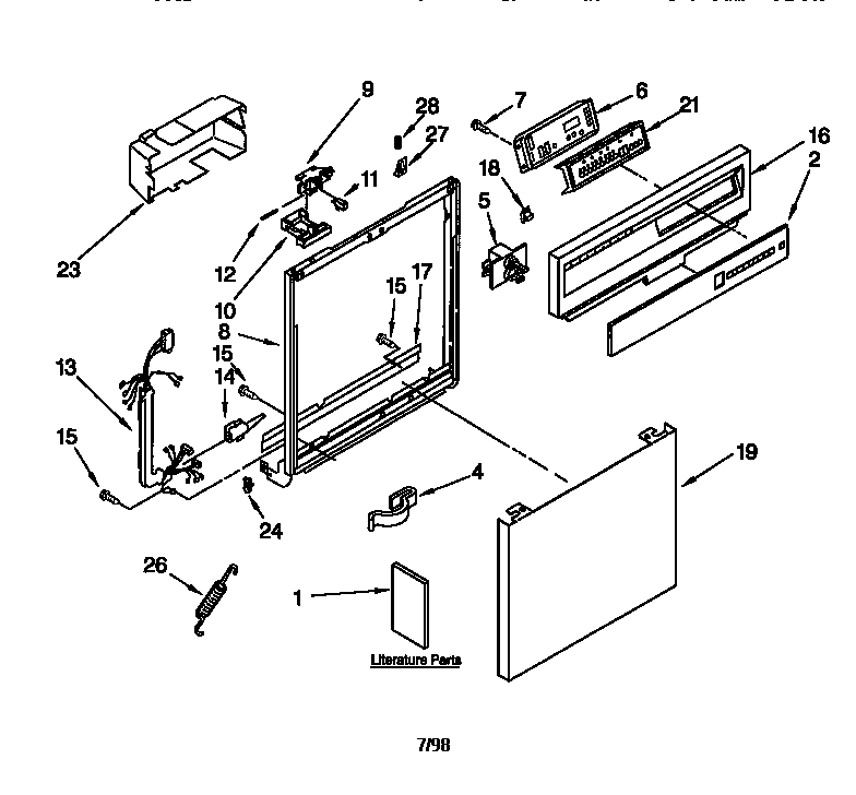 Kenmore 66516831791 frame and console diagram