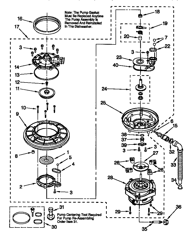 Kenmore 66516831791 pump and motor diagram