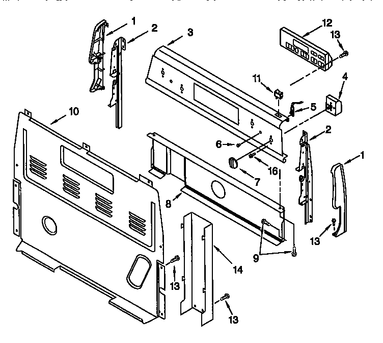 Whirlpool RF378PXGB0 control panel diagram
