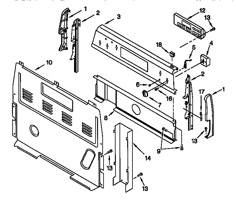 Whirlpool RF314PXGQ0 control panel diagram