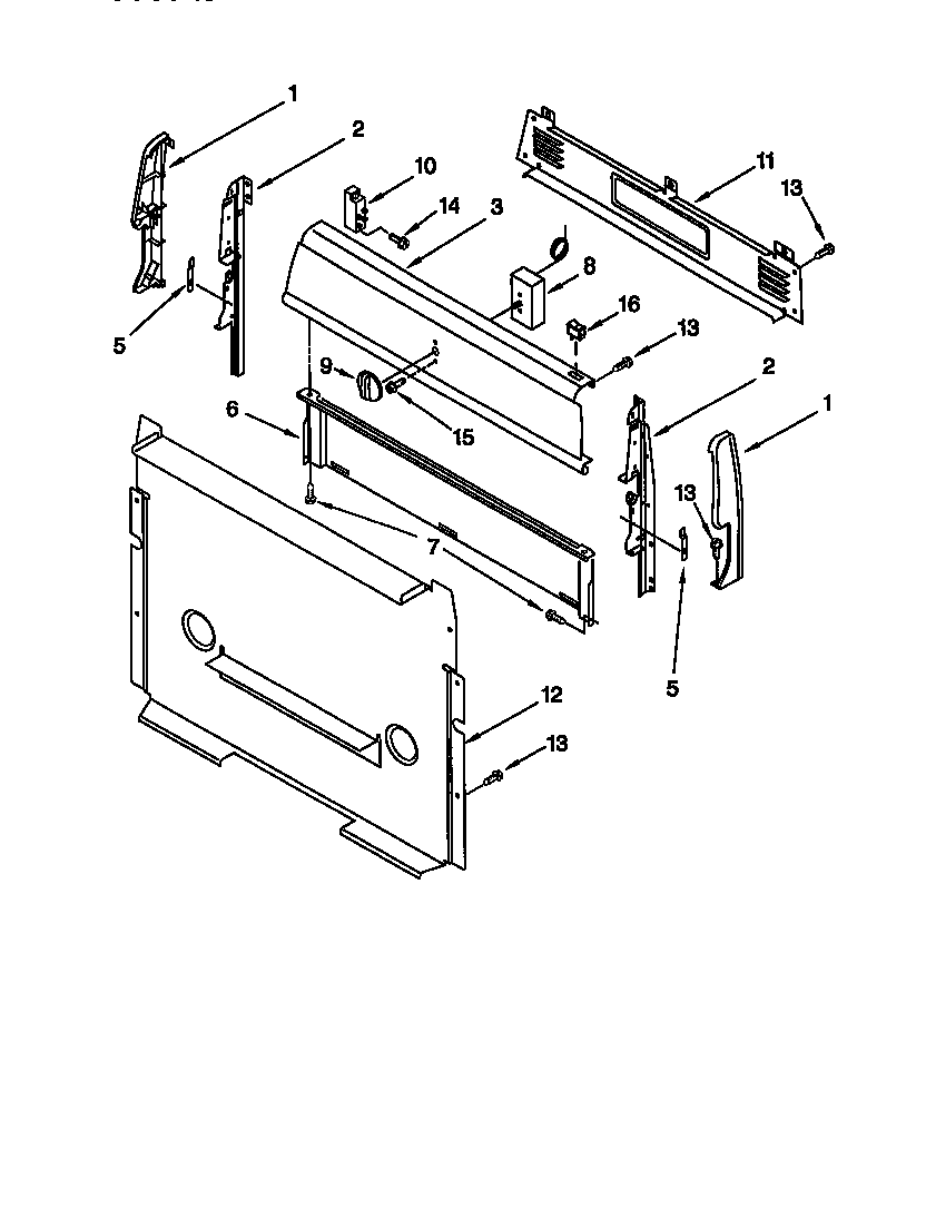 Whirlpool SF303PEGQ1 control panel diagram