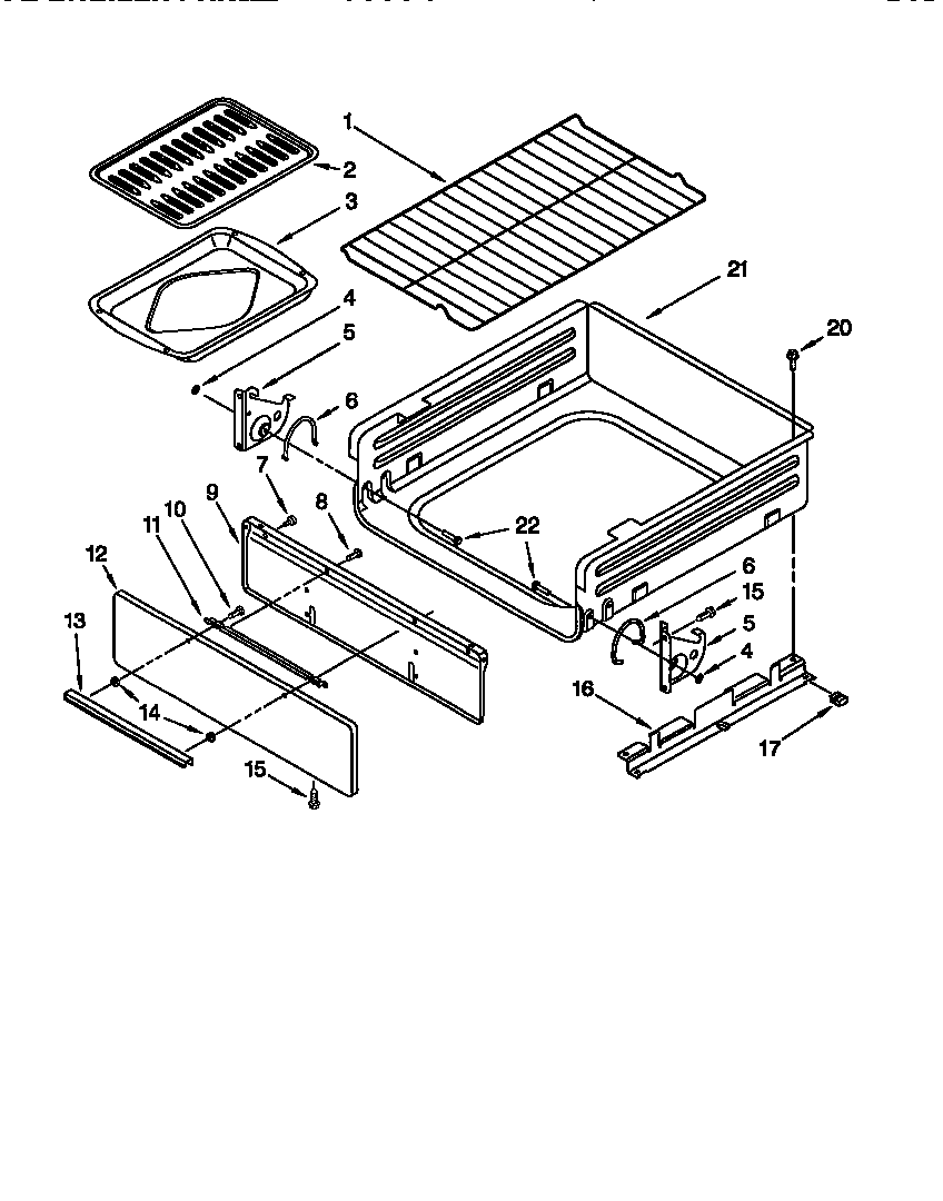 Whirlpool SF303PEGQ1 oven and broiler diagram