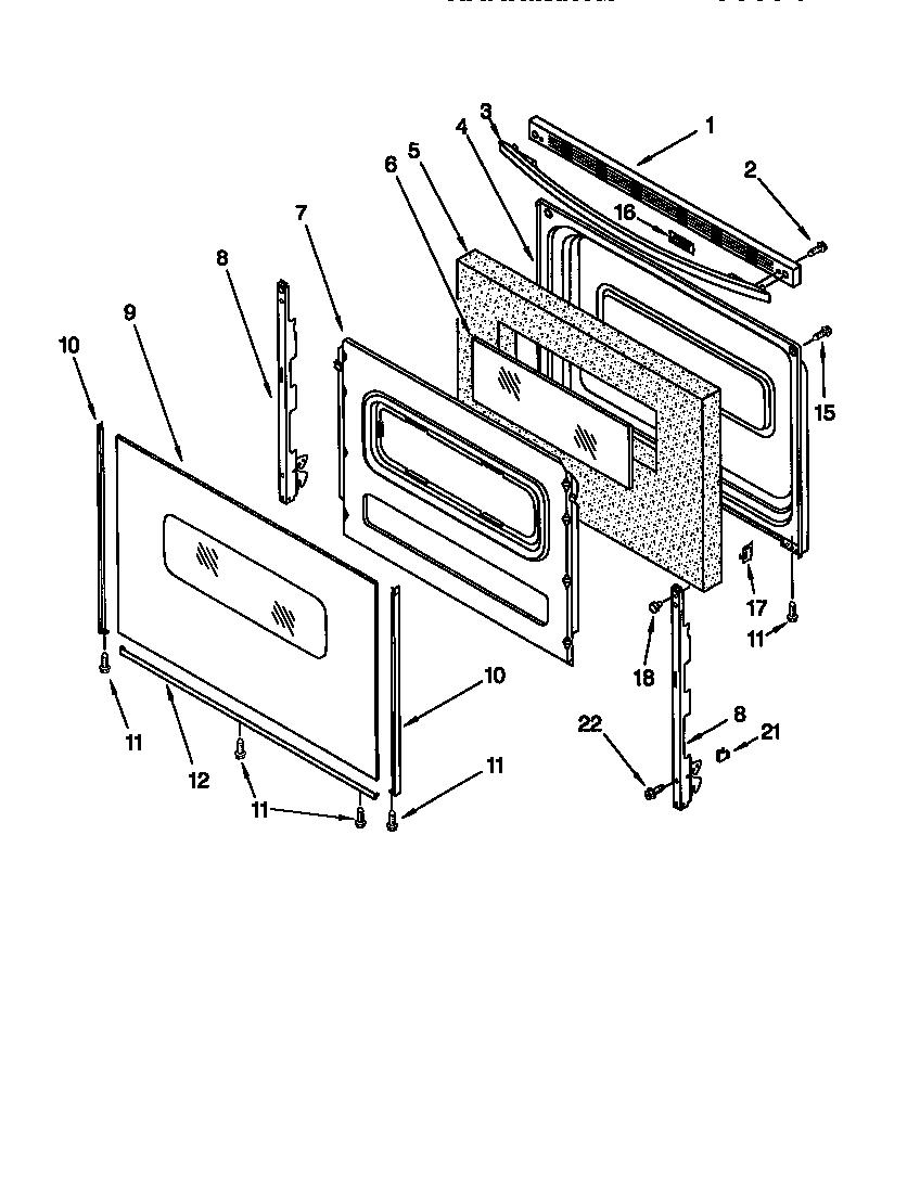 Whirlpool SF303PEGQ1 door diagram
