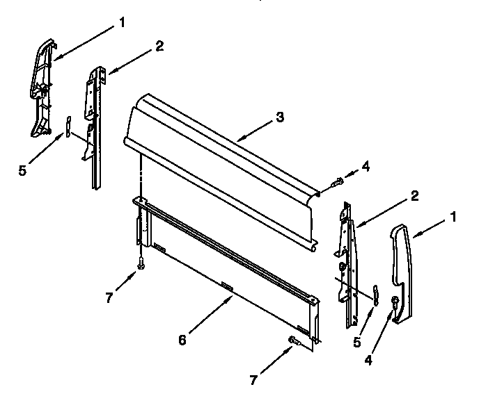 Whirlpool SF302BSGN0 backguard diagram