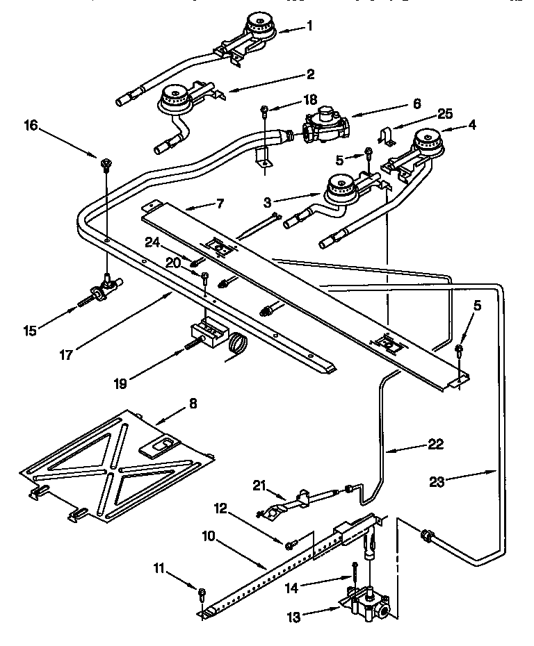 Whirlpool SF302BSGN0 manifold diagram