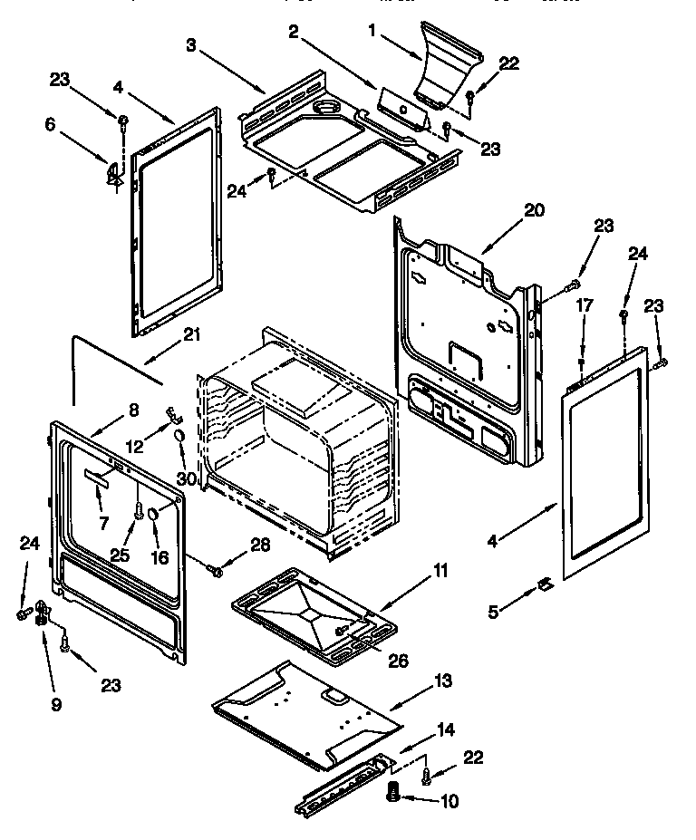 Whirlpool SF302BSGN0 chassis diagram