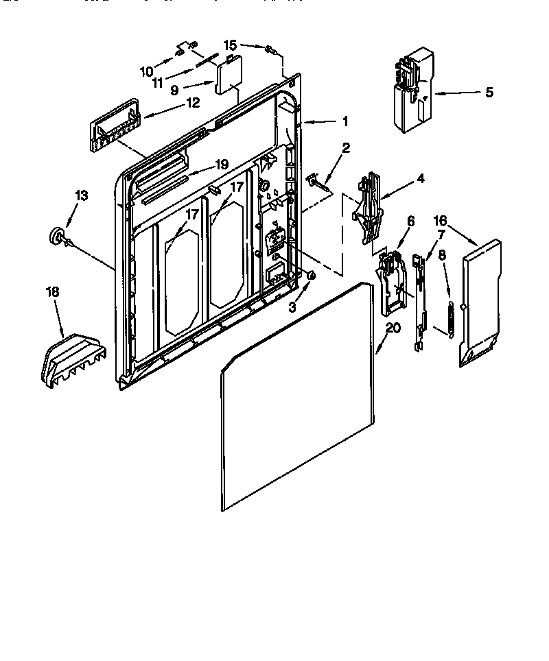 Kenmore 665773812 inner door diagram
