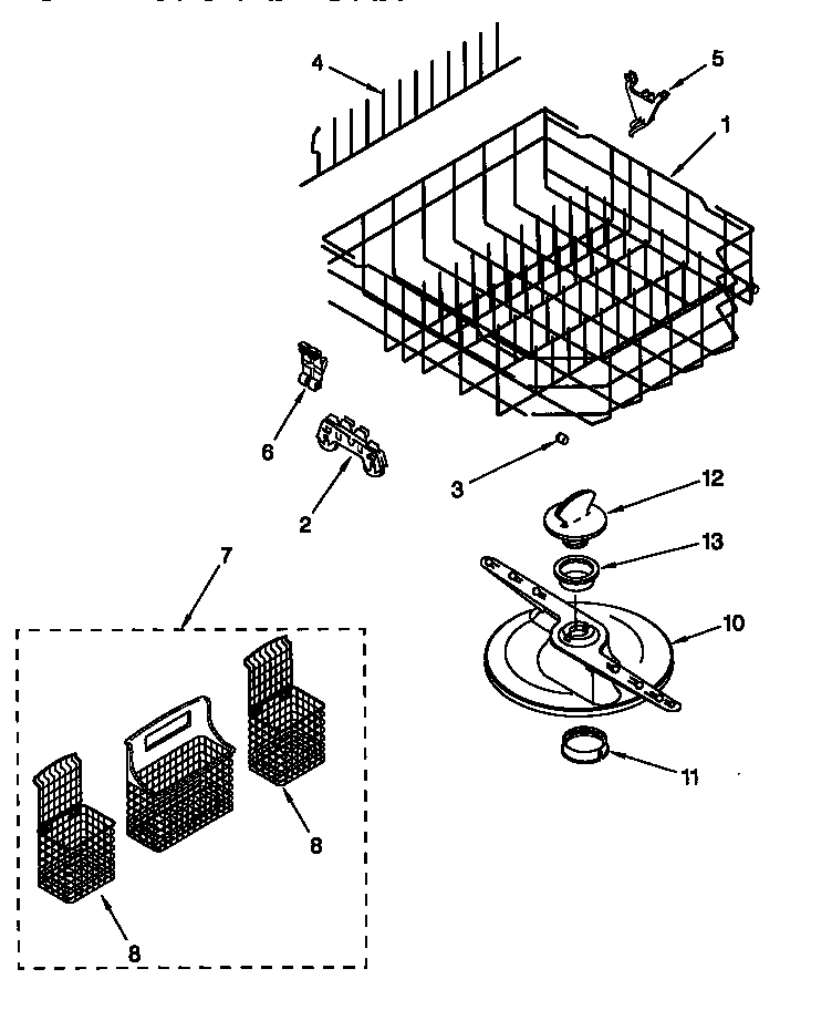 Kenmore 665773812 lower dishrack diagram