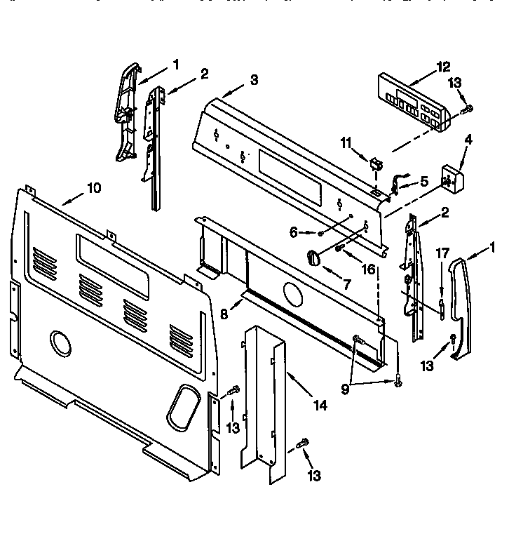 Whirlpool RF315PXGN0 control panel diagram