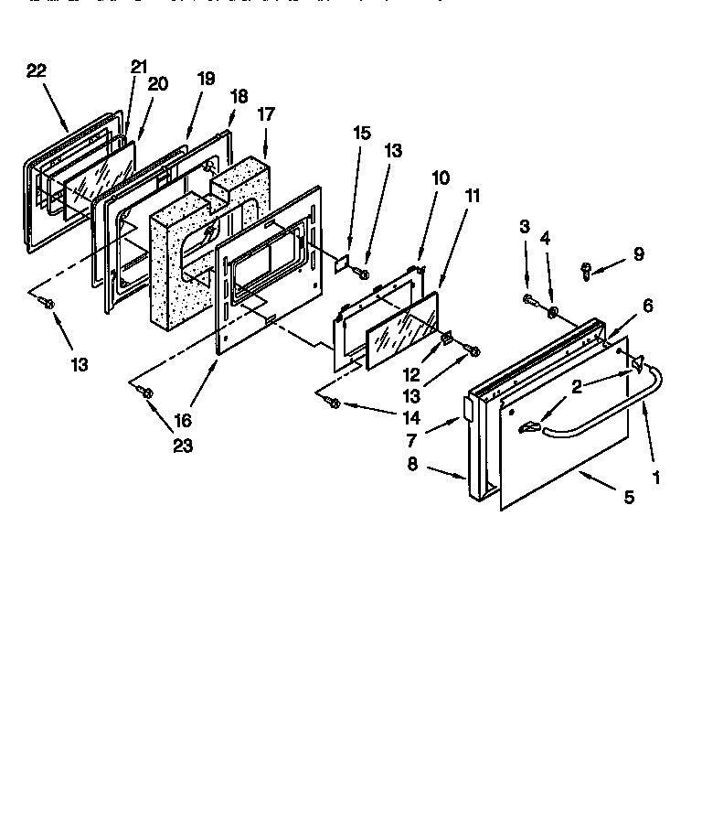 Whirlpool SS385PEEB2 oven door diagram
