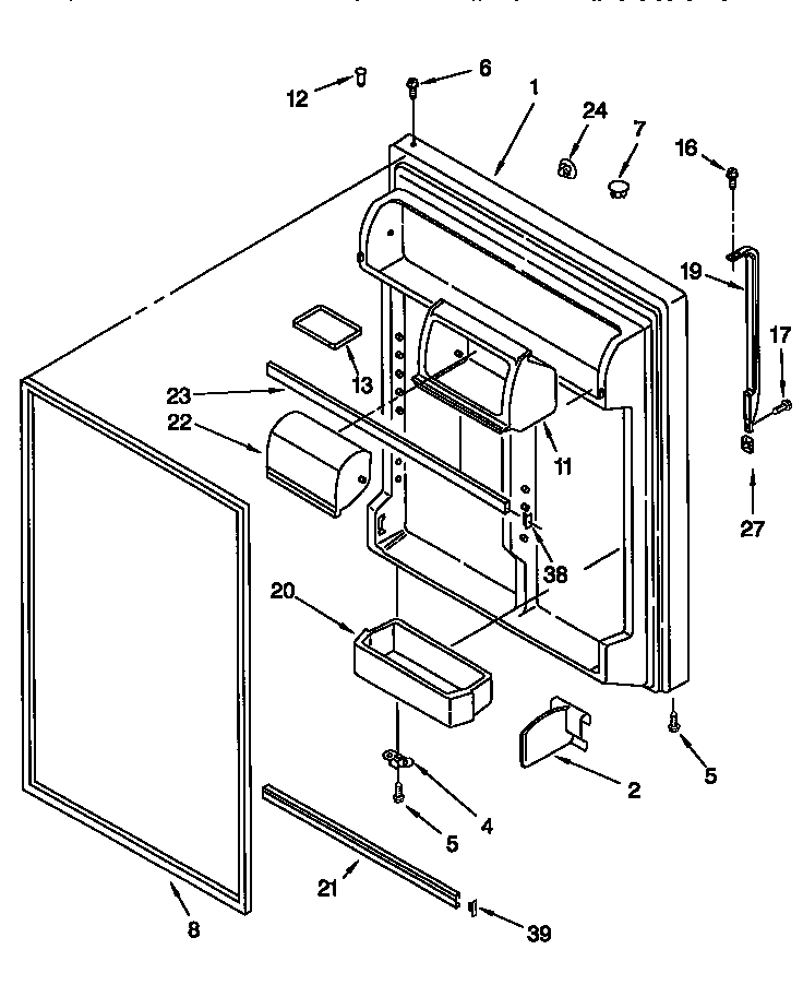 Whirlpool GT22DMXGB00 refrigerator door diagram