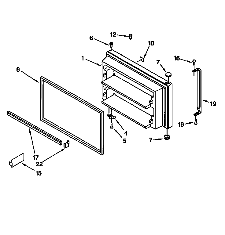 Whirlpool GT22DMXGB00 freezer door diagram