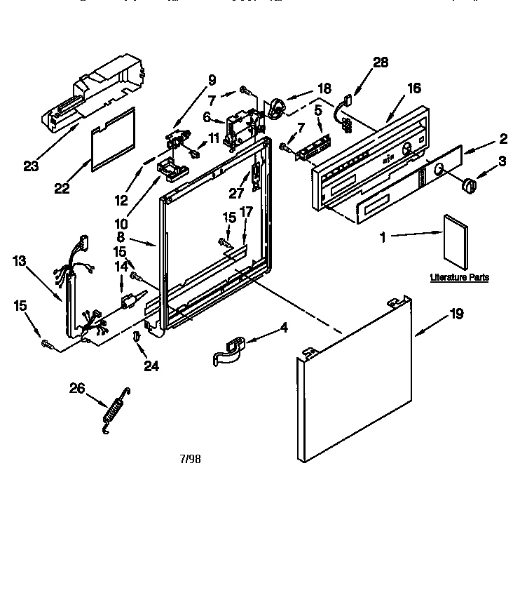 Kenmore 66517698792 frame and console diagram