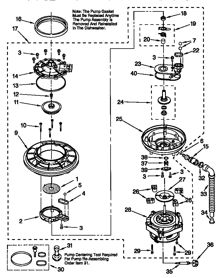 Kenmore 66517698792 pump and motor diagram