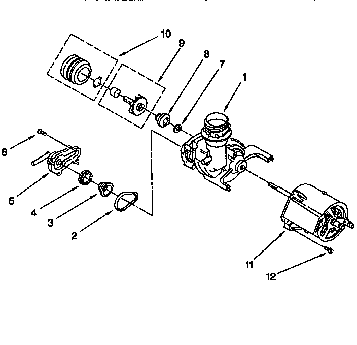 Whirlpool DU810DWGX0 pump and motor diagram