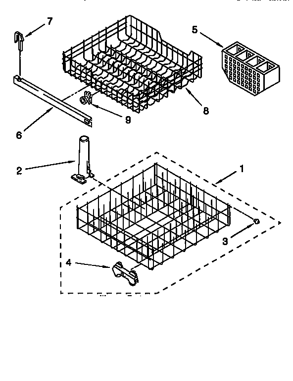 Whirlpool DU810DWGX0 dishrack diagram