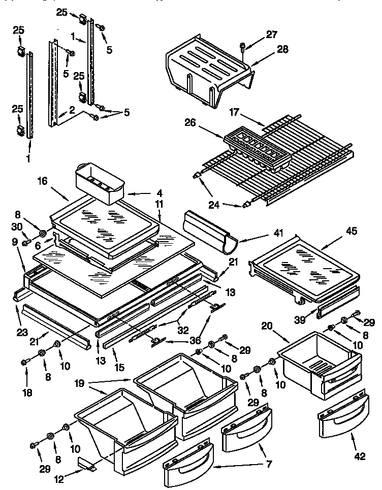 KitchenAid KTRS22KGBL00 shelf diagram
