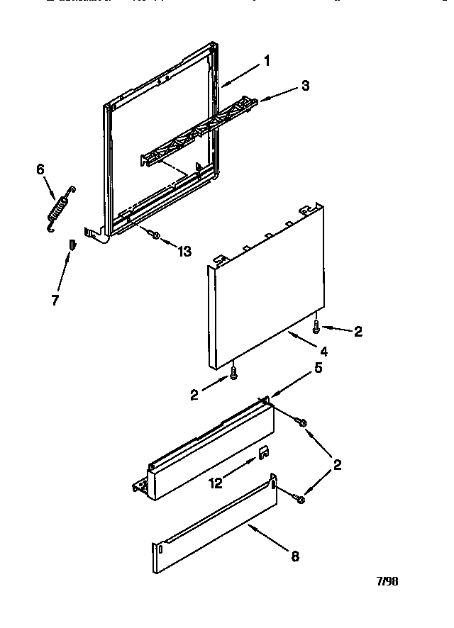 KitchenAid KUDI24SEBL4 door and panel diagram