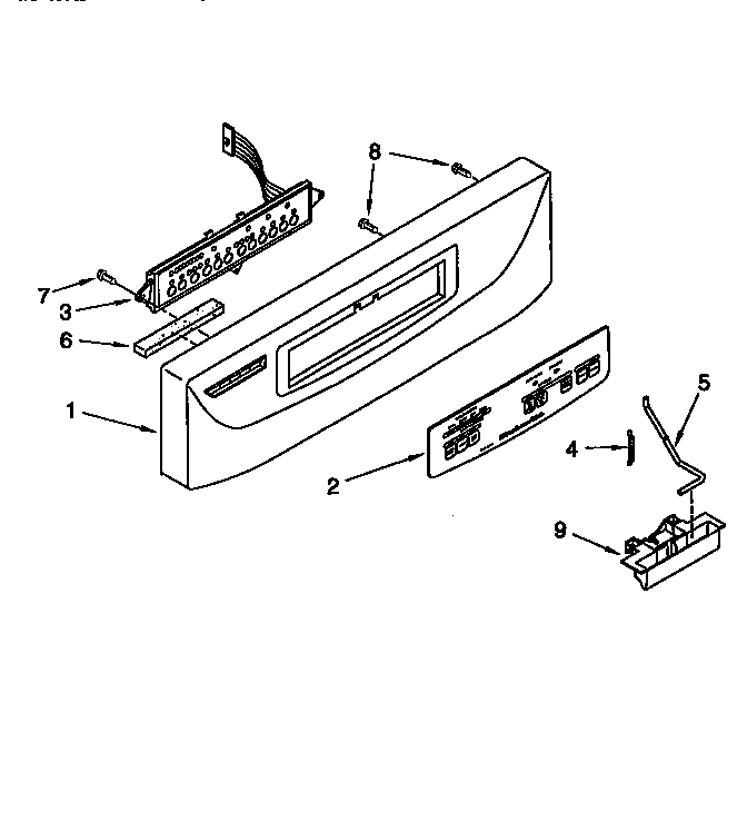 KitchenAid KUDI24SEBL4 control panel diagram