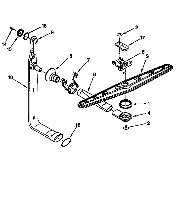 KitchenAid KUDI24SEBL4 upper wash and rinse diagram