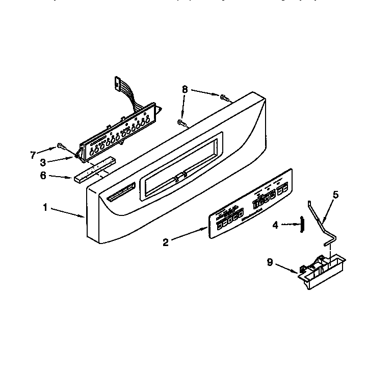 KitchenAid KUDS24SEWH4 control panel diagram