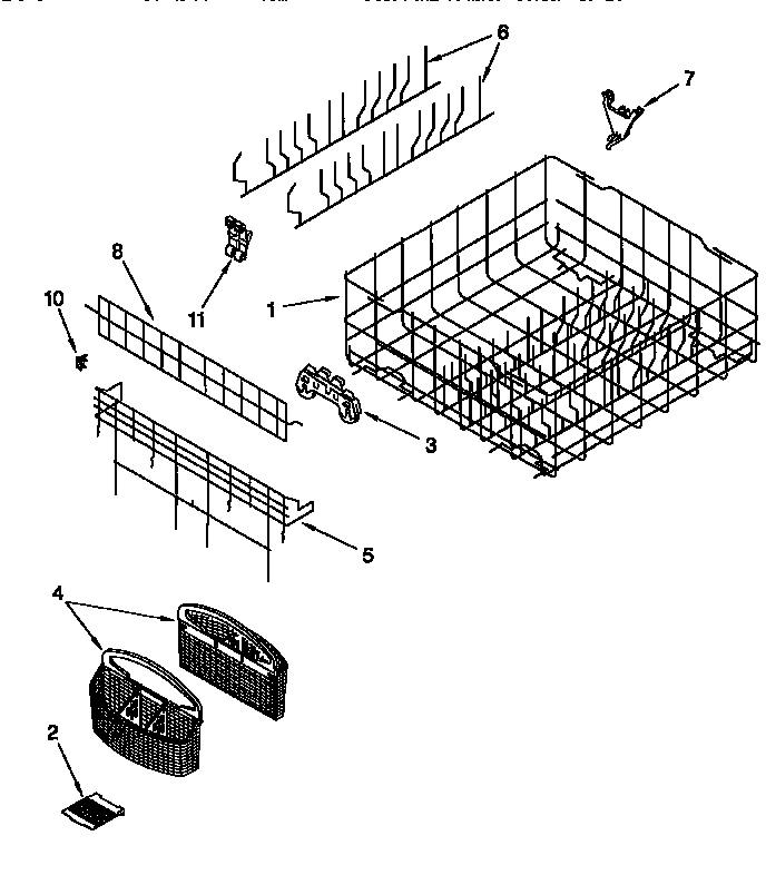 KitchenAid KUDS24SEWH4 lower rack diagram