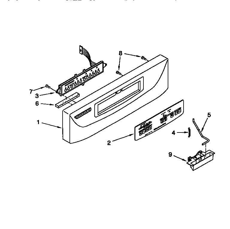 KitchenAid KUDR24SEWH4 control panel diagram